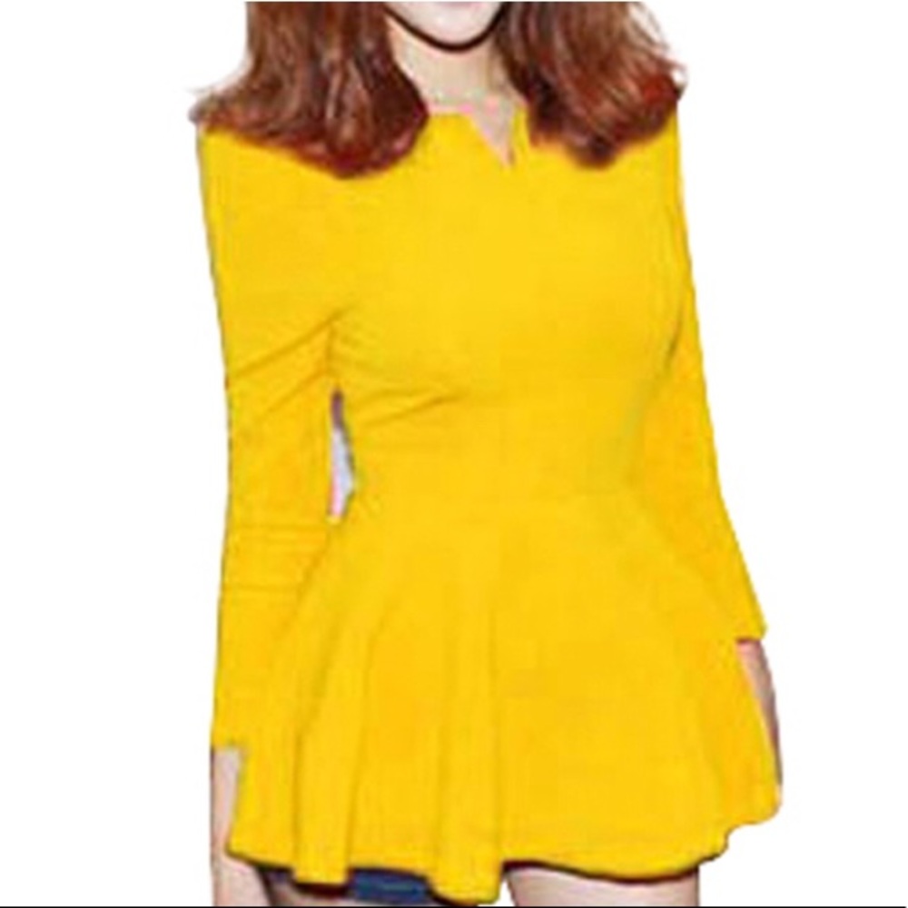 Yellow Peplum Shirt